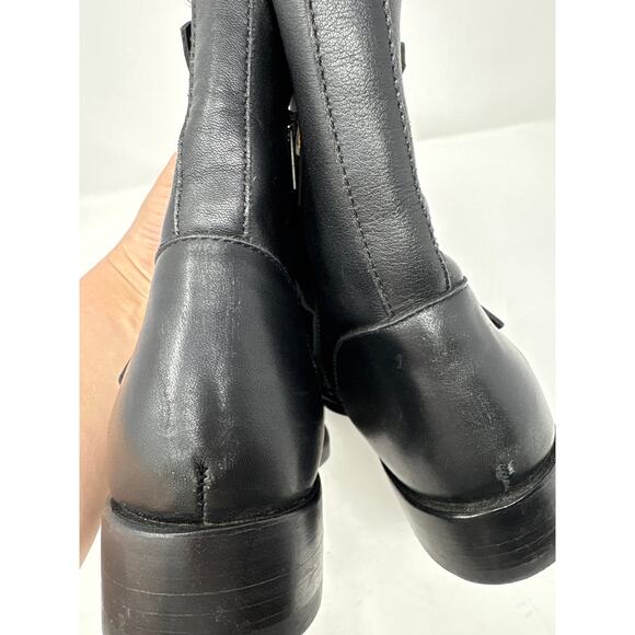 Frye Vicky Engineer Black Buckle Motorcycle Boot  Leather Size 7 - Picture 8 of 10